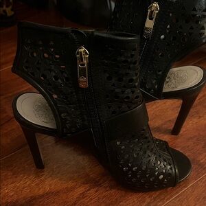 Vince Camuto Black Cutout Heeled Booties